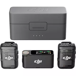 Microfone Dji Mic 2 Sem Fio Wireless Para Câmera Smartphone Cor Cinza-escuro