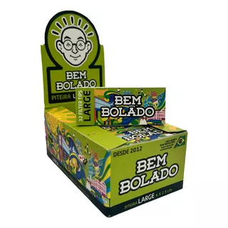 Caixa De Piteira Bem Bolado Branca Large 24 Livretos 2,5 Cm Sabor Natural