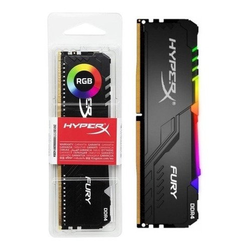 Memoria RAM Fury DDR4 RGB gamer color negro  32GB 1 HyperX HX426C16FB3A/32