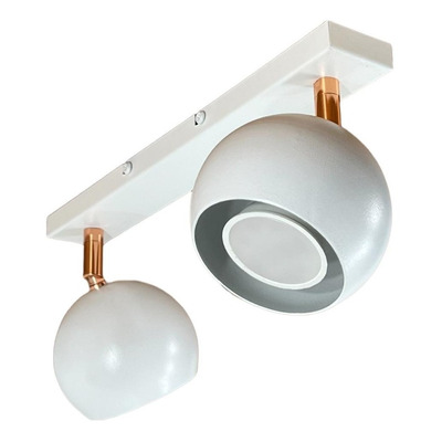 Aplique 2 Luces Mini Mun Blanco Con Cobre Apto Gu10 Deco Lmp