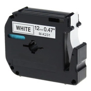 Fita Rotulador Etiqueta 12mm Compativel Brother Branca White