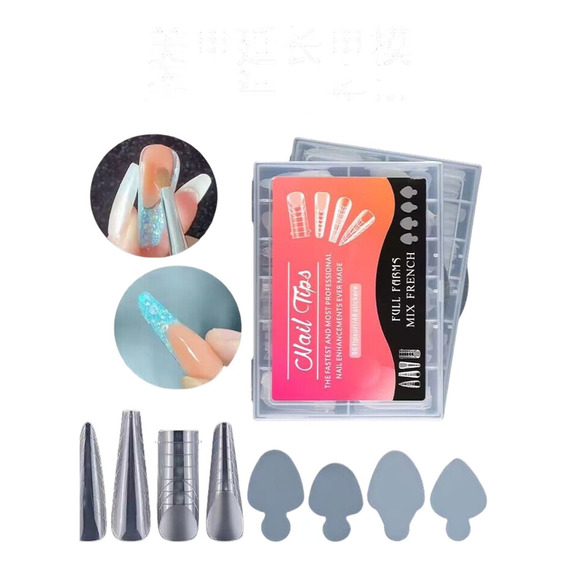 Molde Uñas Acrilicas Para Poly Gel O Dual System De 144 Tips