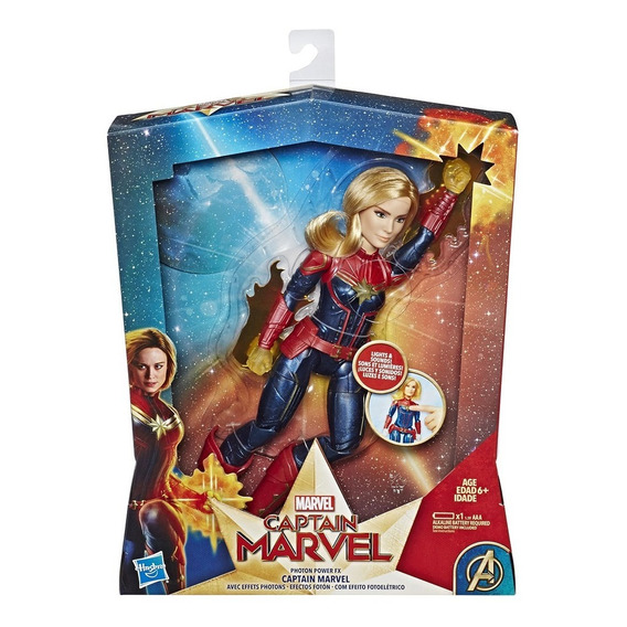 Muñeca Figura Acción Capitana Marvel Electrónica Hasbro
