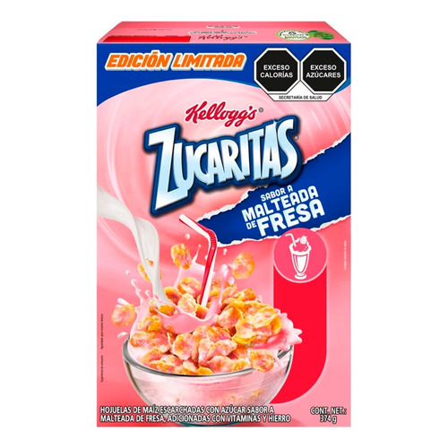 Cereal Kellogg's Zucaritas Sabor A Malteada De Fresa 374g