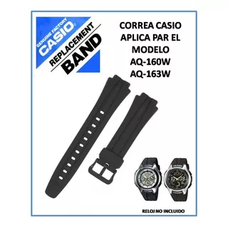 Correa Casio Aq-160w Aq-163w Banda Pulso Color Negro Pur
