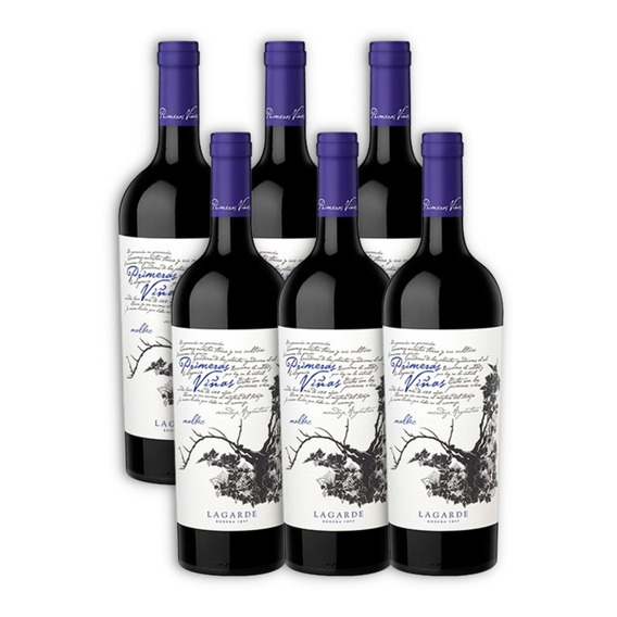 Vino Primeras Viñas Malbec X6u 750ml Luján De Cuyo Lagarde