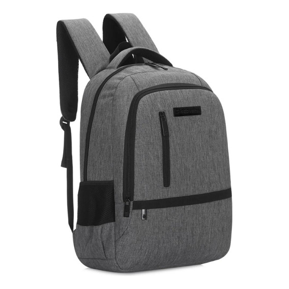 Mochila Urbana Discovery Clásica 15993 Con Porta Notebook Color Gris Oscuro