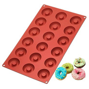 Molde Silicona Mini Donas Donuts X18 Repostería