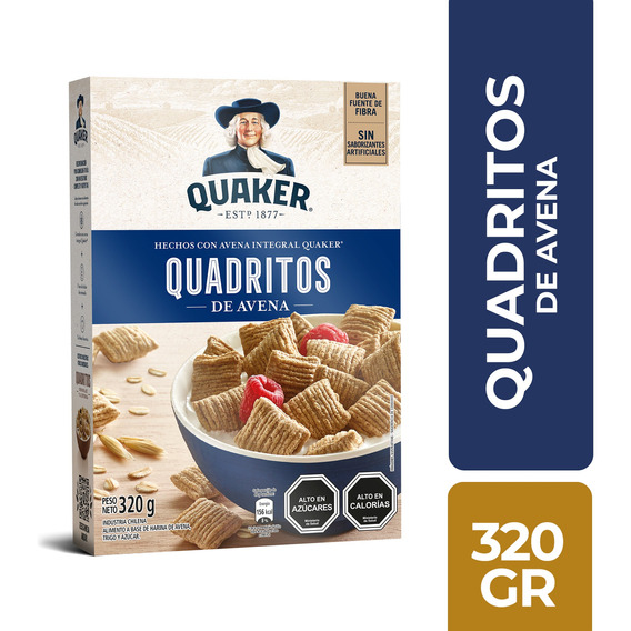 Quaker Quadritos Choc Almen 320gx13x1 Ch