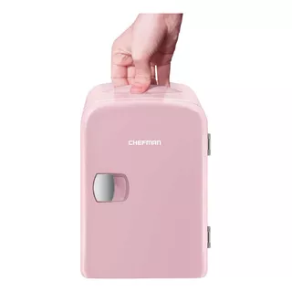 Mini-refrigerador Portátil Chefman Electrico Color Rosa