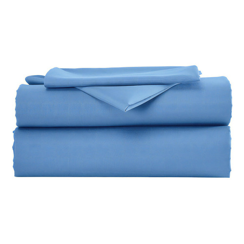 Juego Sábanas Esencial Azul Individual Colchas Concord Color Azul Diseño De La Tela Liso