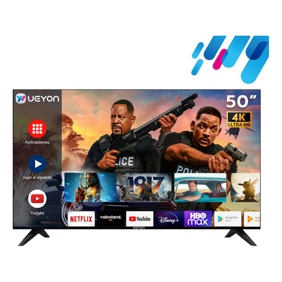 Smart TV Pantalla 50 Pulgadas Weyon Android TV LED 4K UHD  HDR Bluetooth 50WDSNMX 127V