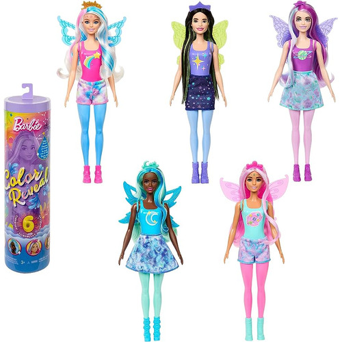 Barbie Color Reveal - Galaxia Arcoiris Hadas - 6 Sorpresas