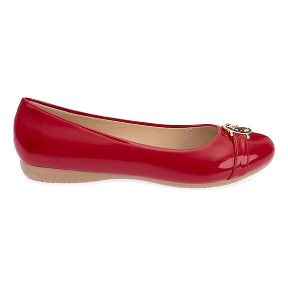 Zapato Flat Ballerina Piazza Mujer Rojo