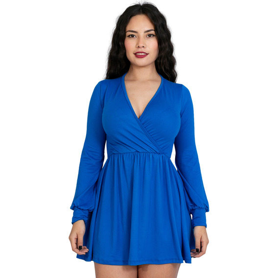 Vestido Venus Manga Larga Cruzado Holgado Moderno Curvy