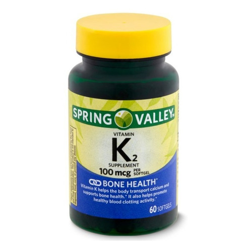 Vitamina K2 100mcg (60 Softgels) Spring Valley Huesos Sanos Sabor S/n