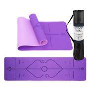 Mat Yoga Colchoneta Bicolor Guía Posiciones Tpe 6mm + Funda