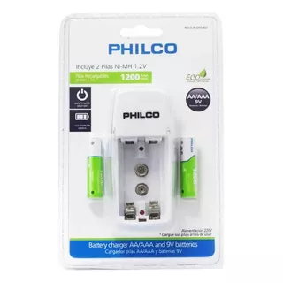 Cargador De Pilas Aa Aaa 9v Philco + 2 Pilas Aaa - Mirage