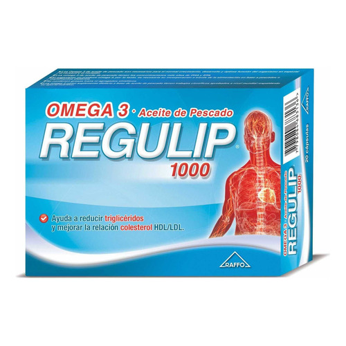 Regulip 1000 Omega 3 Aceite De Pescado 20 Caps Colesterol Sabor No