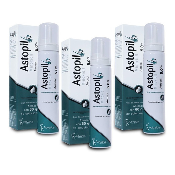 Astopil Minoxidil 5% Espuma 60ml - 3 Pack