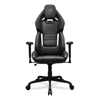 Silla Gamer Cougar Hotrod Black Ergonomica Color Negro Material Del Tapizado Cuero Sintético