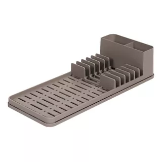 Escurridor Seca Platos Cubiertos Organizador Compacto Doble Color Crudo