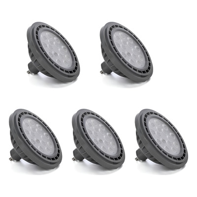 Pack Lamparas Led Ar111 11w Pvc Frio Cw Gris X5 Blanco Frío