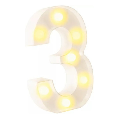 Letras Y Números 3d Luces Foco Lampara Decorativa N 13 Color Amarillo