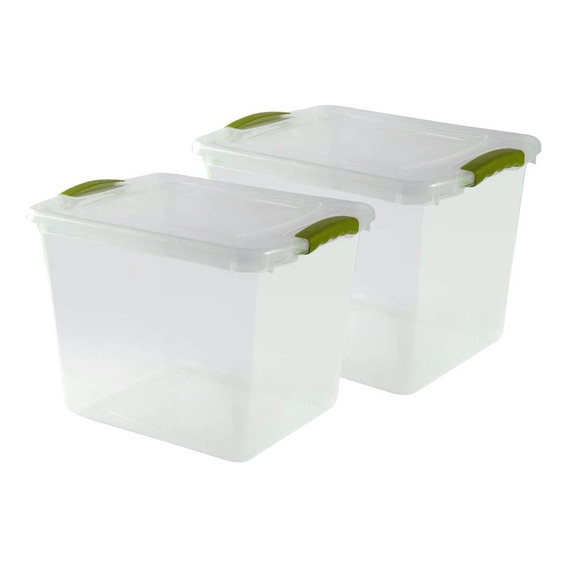 Set 2 Cajas Organizadoras Pack Organizador Plastico 28 Lts