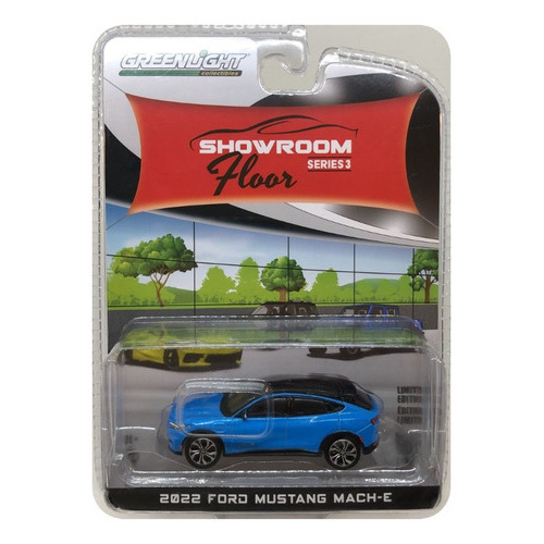 Greenlight Showroom Floor 2022 Ford Mustang Mach-e 1:64 S3 Color Azul