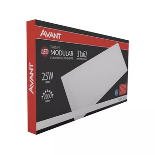 Kit 10 Painel Plafon Led 25w 6500k 2000lm Embutir 31x62 Avan