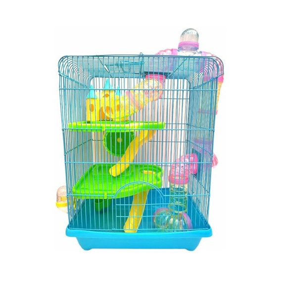 Jaula Hamster Gerbo Tubos Completa 3 Pisos Premium -aquarift