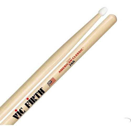 Baquetas Profesionales Vic Firth 7an Punta Nylon Color Madera