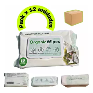 Toallitas Humedas Organic Wipes X80un X 12 Paquetes 