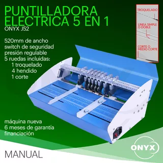 Onyx J52 Puntilladora Eléctrica 5 En 1 Corte Troquelado 52cm