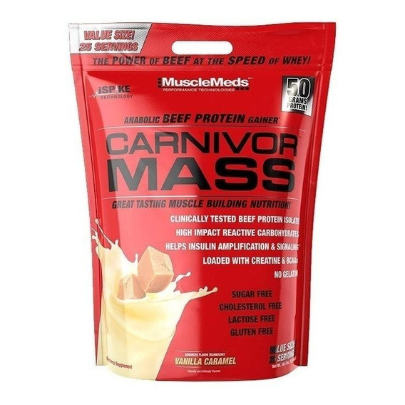 Suplemento en polvo MuscleMeds  Carnivor Coffee proteínas sabor vainilla/caramelo en sachet de 4.53kg