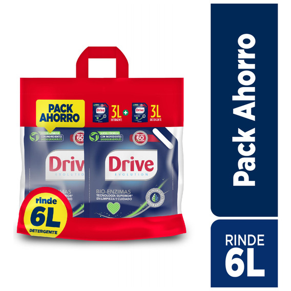 Drive Pack Detergente Líquido 2x3lts