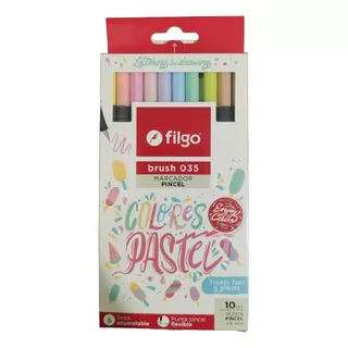 Marcadores Pincel Filgo Brush Pen 035 Pastel X10 Colores
