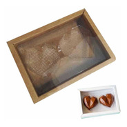 Caixa Coração Diamantado 2 Cavidades Kraft - Pacote 5 Unid