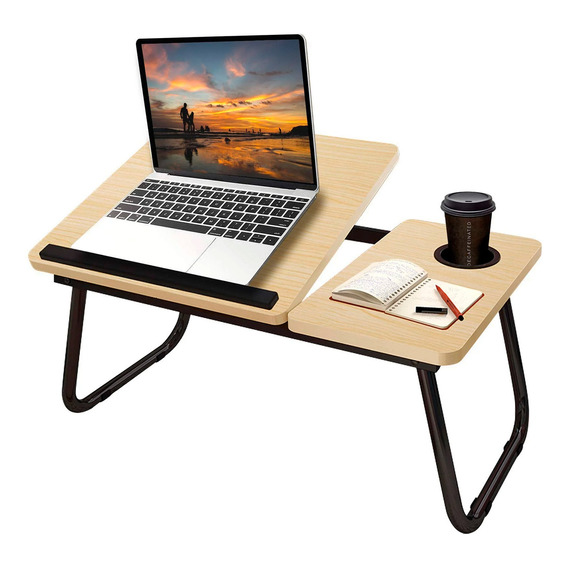 Mesa De Cama C/ Inclinicación Laptop Plegable Vaso Desayuno®