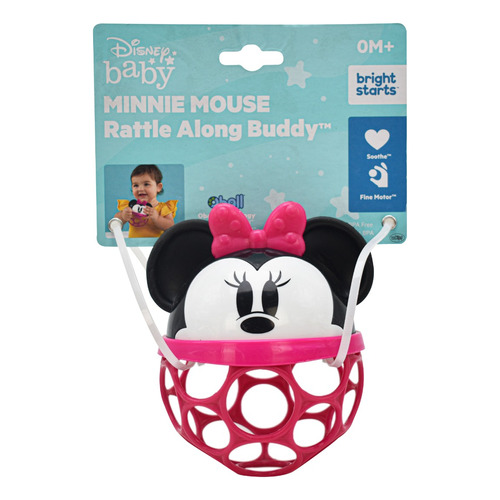 Disney Baby Sonajero Minnie Mouse Rattle Along Bright Starts Color Rosa Diseño hoyos