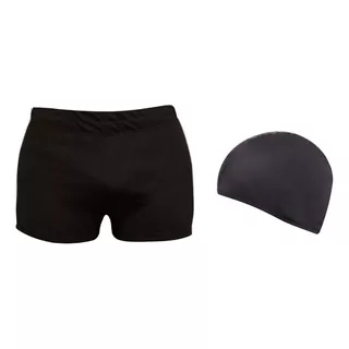 Short Natacion Hombre Resistente Cloro Repele Agua Y Gorro