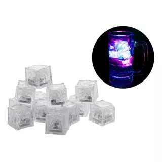 100 Cubos De Hielos Luminosos Led Sumergibles Colores