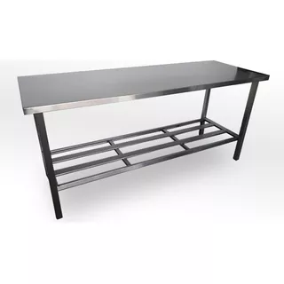 Mesa Bancada 190x70x88 Com Paneleiro Aço Inox 304 Resistente