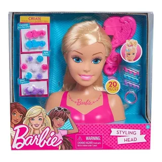 Cabeça De Boneca Barbie Para Pentear Loira Presente Top