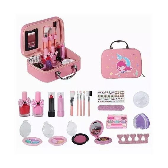 Niños Kit De Maquillaje De Juguete Con Cosméticos No Tóxicos