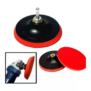 Suporte Para Lixa C/ Velcro Boina 115mm Disco Prato Borracha Cor Vermelho