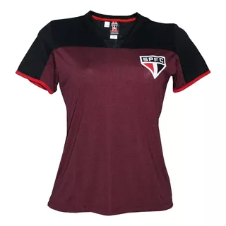 Camisa Blusinha São Paulo Canyon Bordo - Feminina Licenciada