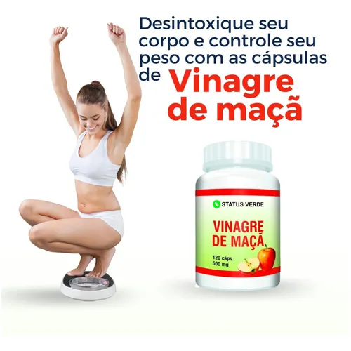 Vinagre De Maçã 120 Cáps - 500mg Status Verde