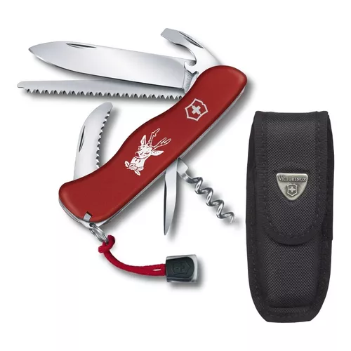 Victorinox Navaja Hunter, Roja, Con Funda Y Cordón Color Rojo